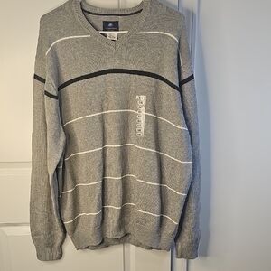 International Waters Stylish Gray V-Neck Men's Sweater Size XXL NWT‎